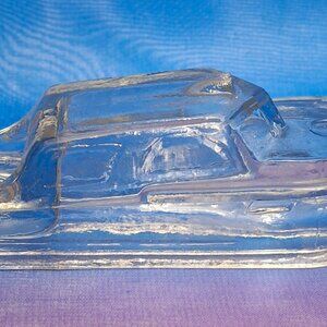 Vintage Glass Motorboat Candy Container